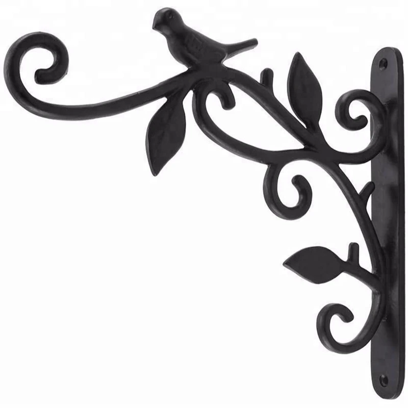 Hanging Plant Hook Cast Iron Flower Basket Hooks Bracket Hanger For Bird Feeder Lantern Planters Pots Wind Chimes