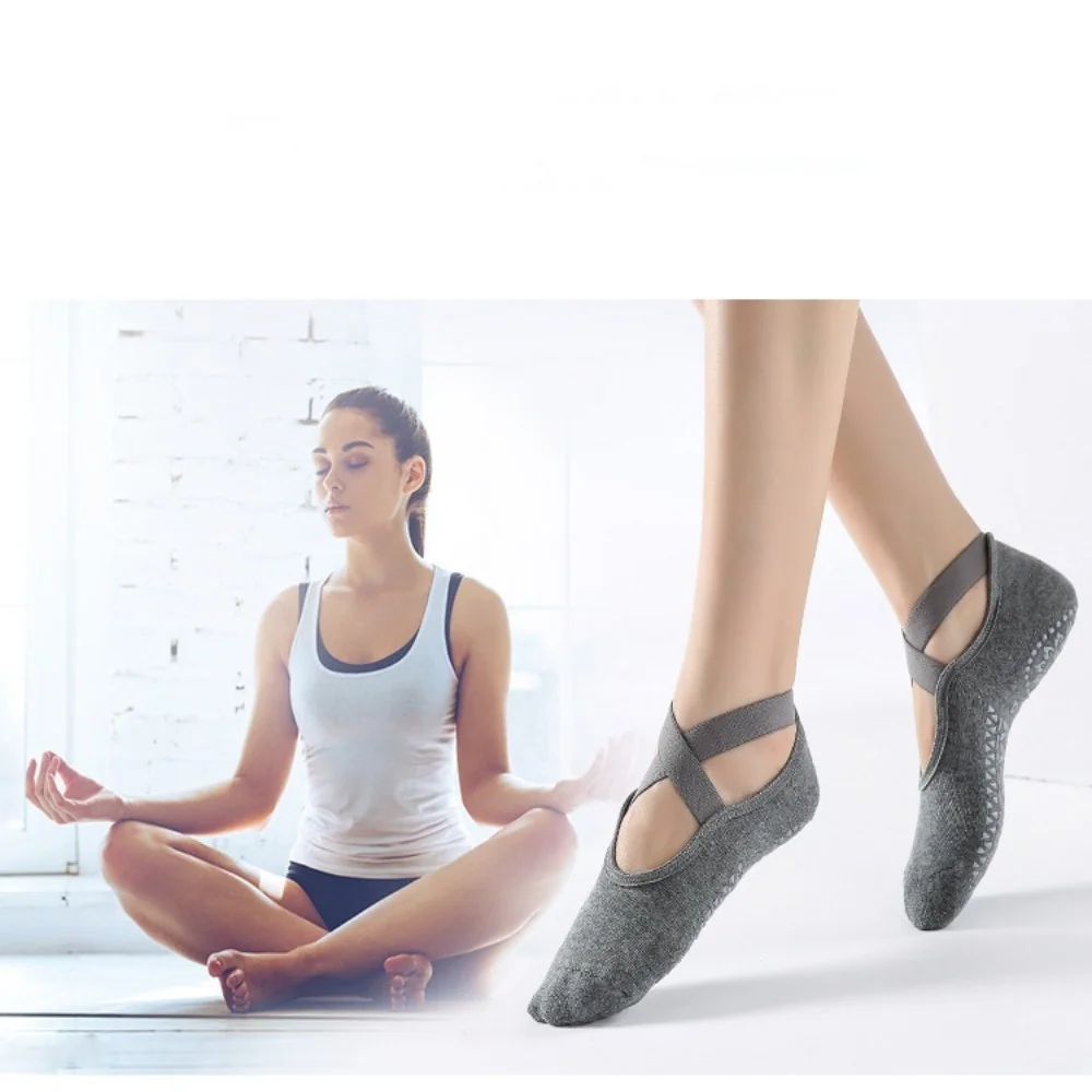 Breathable Yoga Socks Ballet Dance Bandage Silicone Pilates Socks High Quality Non-Slip Sports Socks Women