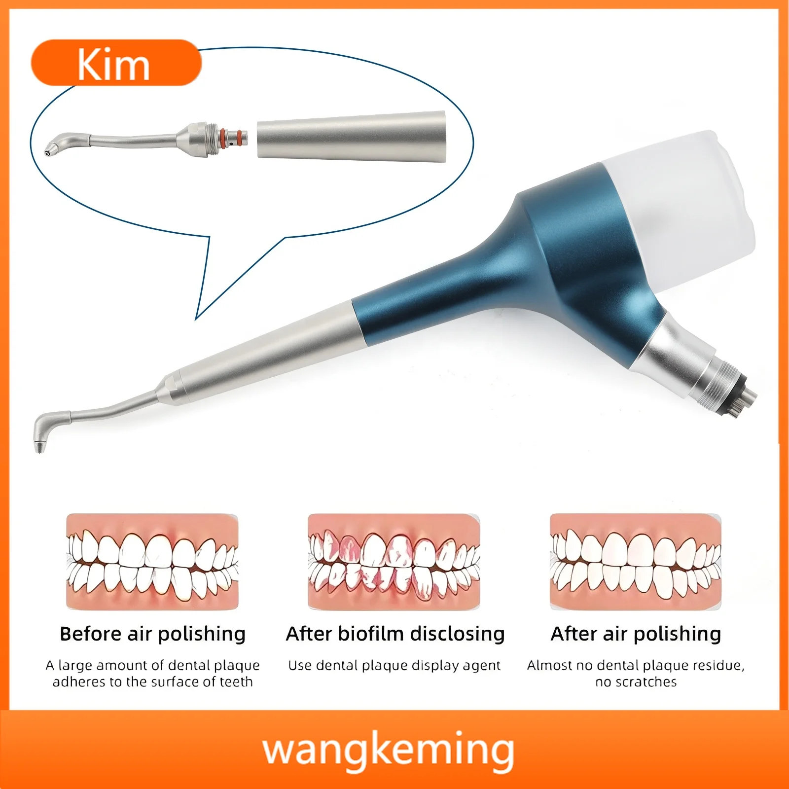 Kimso Jet Air Polisher Teeth Polishing Handpiece Hygiene Prophy Air Flow 4 Hole Fit N-type