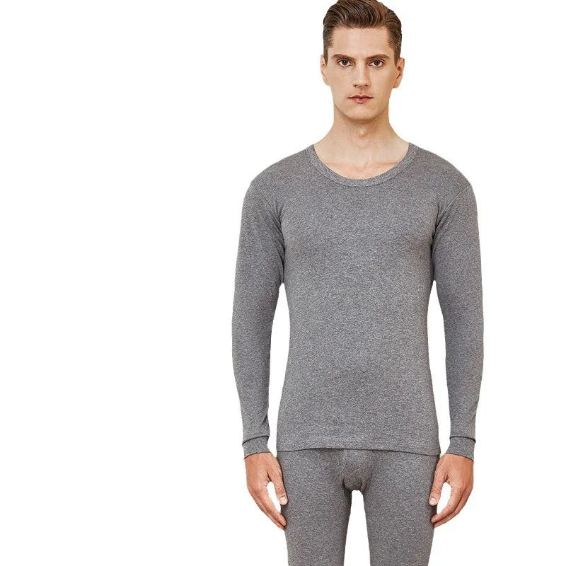 Men's pure cotton suit long Johns and long pants warm and close-fitting antibacterial inner wear large size 100% cotton warmth