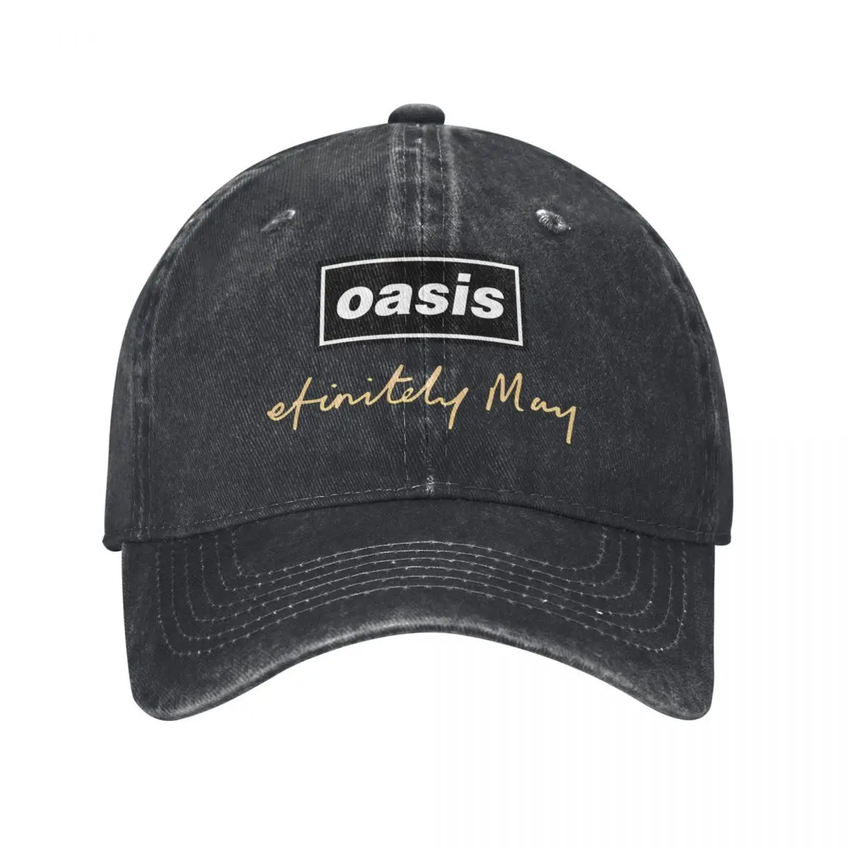 British Music Definitely Maybe Logo Baseball Cap Men Women Distressed Denim Washed Sun Cap O-Oasis Workouts Adjustable Caps Hat