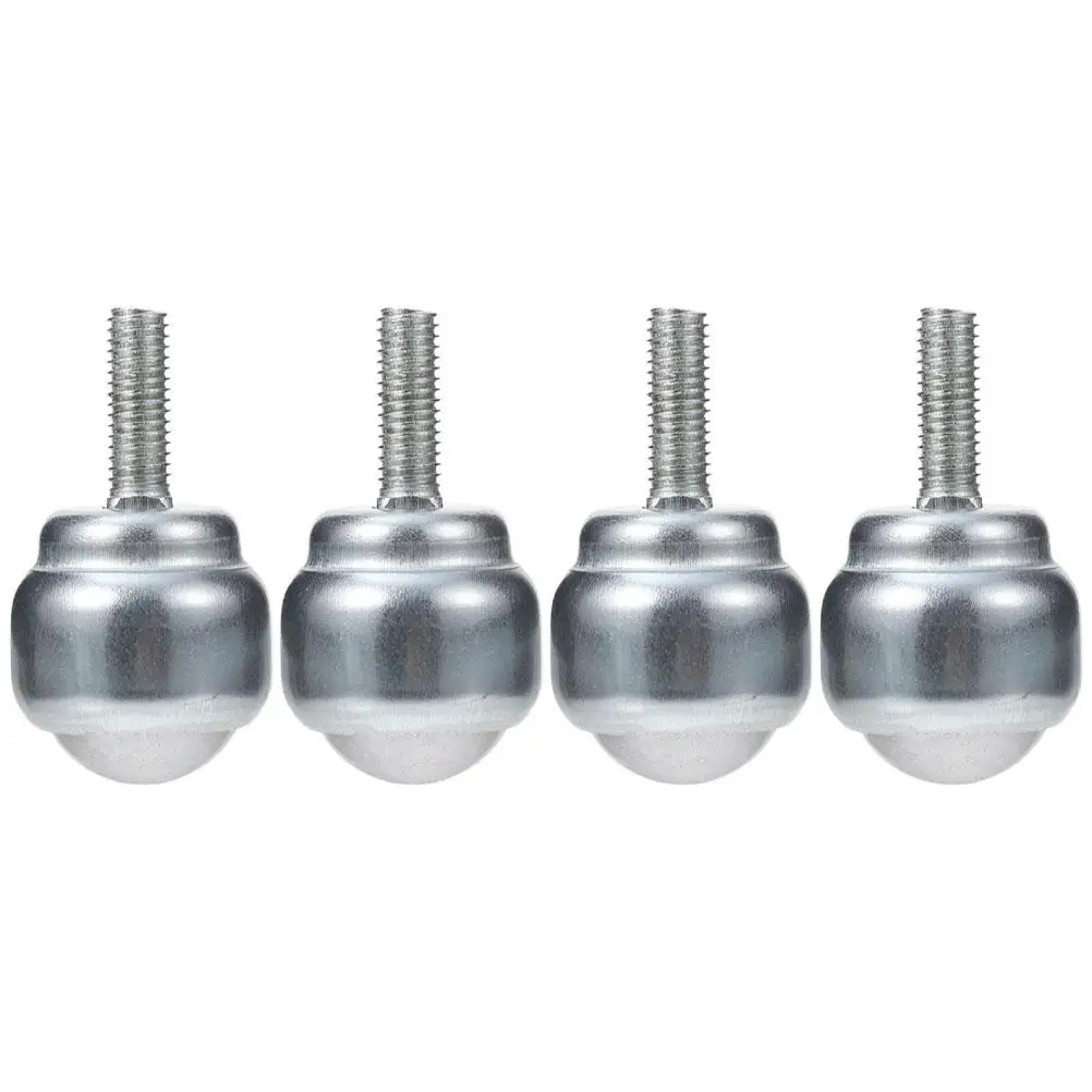 

4 Pcs CY- Bullseye Wheel Caster Carbon Steel Ball Roller Threaded Bearing Rotating Metal Workbench Tool Parts
