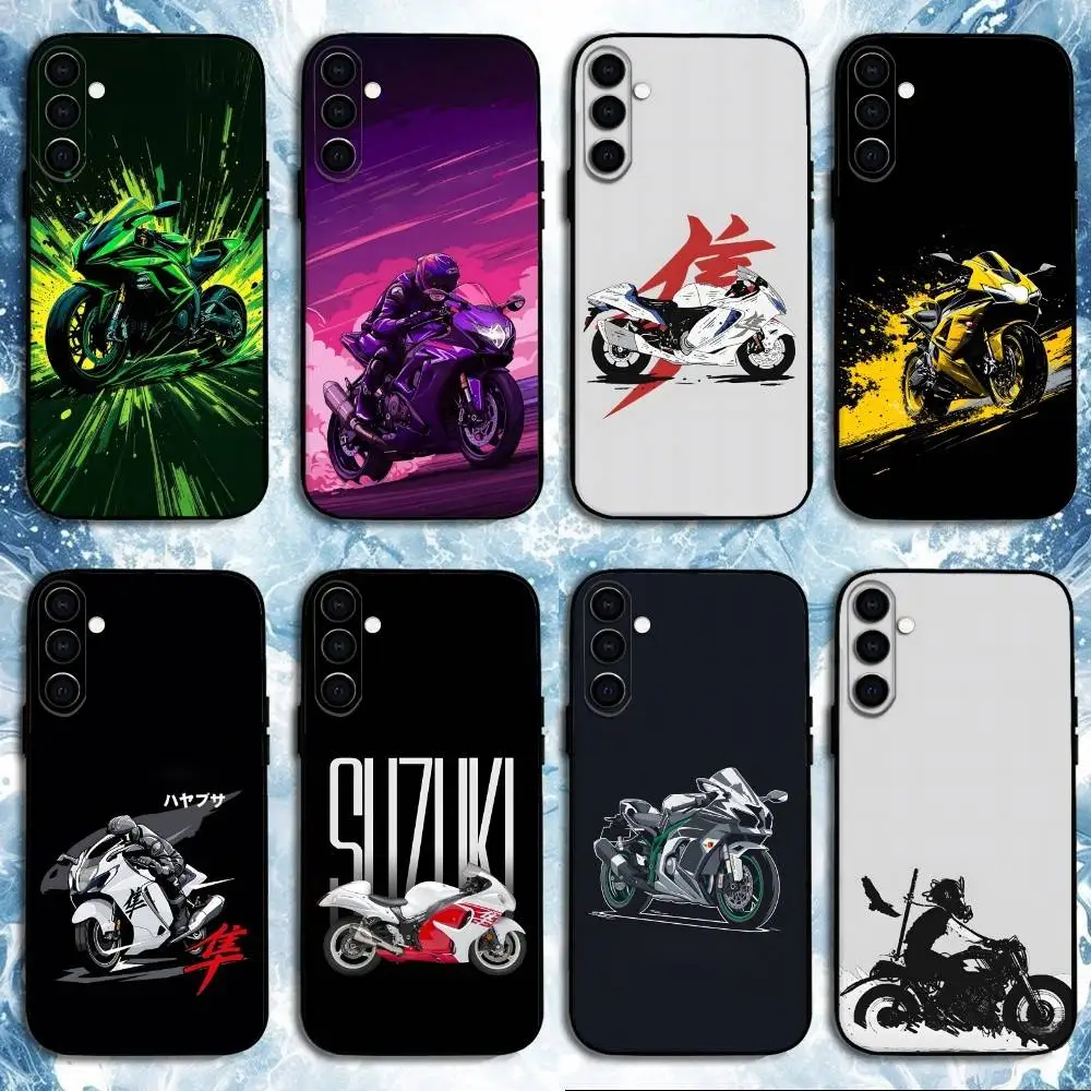 

Motorcycle S H-Hayabusa-A Phone Case For Samsung Galaxy A73,A72,A71,A70,A53,A52,A51,Others Soft Black Shell