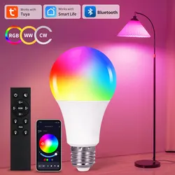 220V Led Light Bulb E27 Tuya Smart Bluetooth RGB Lamp with RF 2.4G Remote Group Control Smart Life Spotlight Ampoules Bombilla