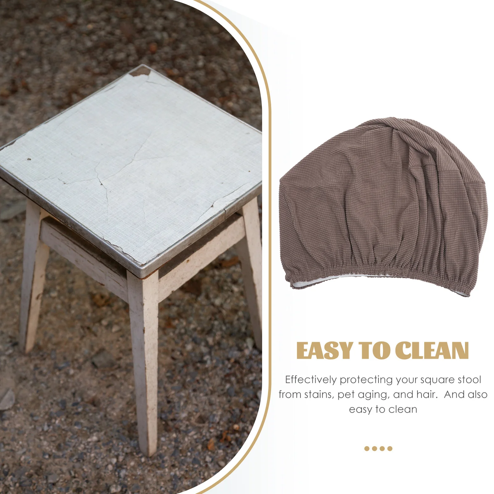 غطاء مقعد مسند القدم المربعة، واقي مرن قابل للإزالة، سهل التنظيف، تصميم عصري، أغطية مقاعد عملية