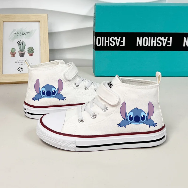 Lilo Stitch Canvas Sneakers High Top Canvas Shoes Cute Cartoon Shoes Summer Fashion Casual Sports Streetwear Sneakers