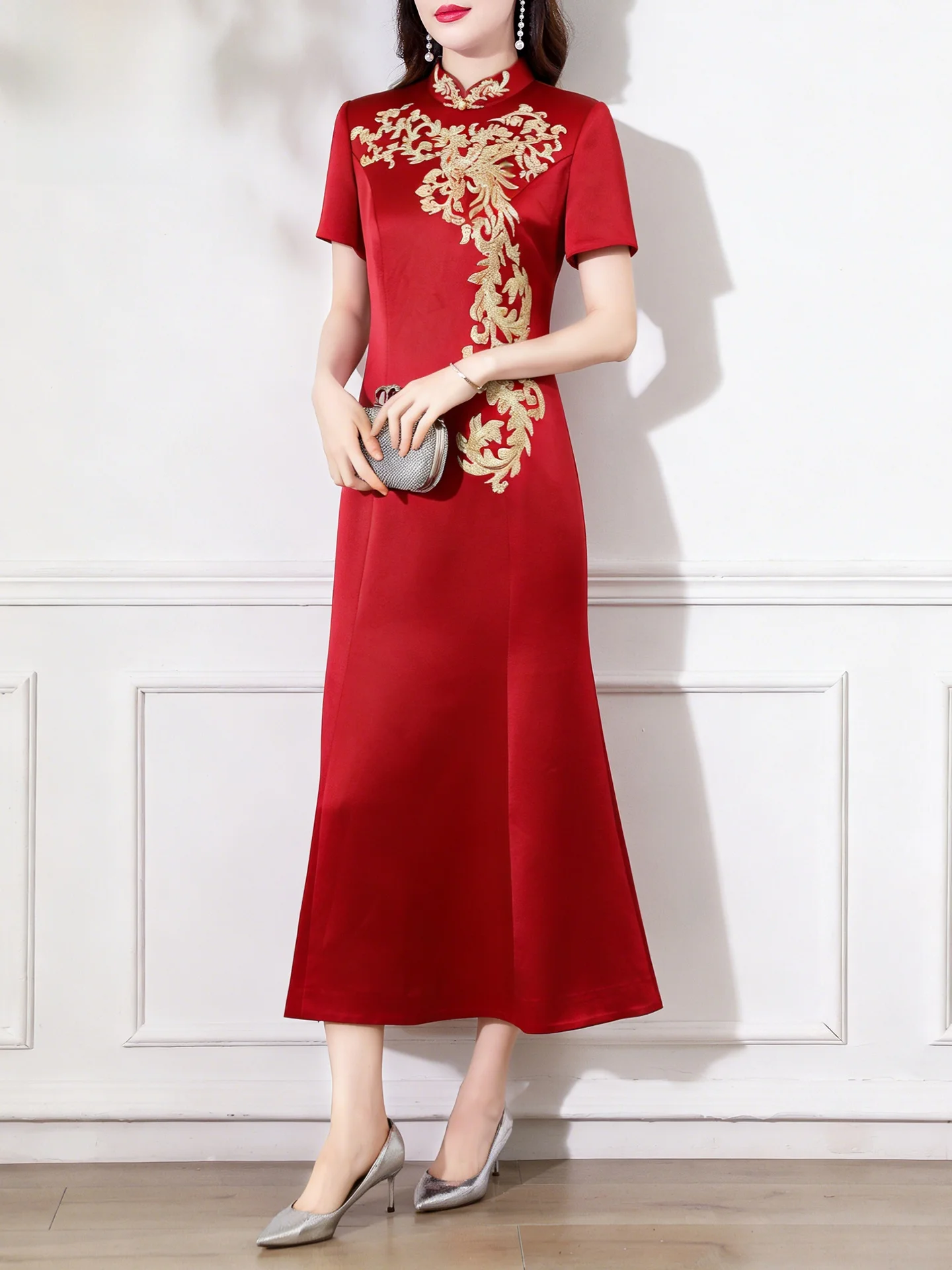 

Элегантное китайское вечернее платье для женщин: свадебное, банкетное, для помолвки, подходит для мамы.