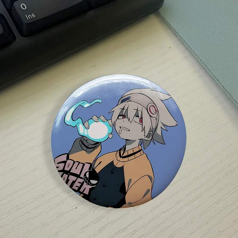 Soul Eater Brooches Anime Figure Lapel Pins Maka Albarn Death The Kid Cartoon Badge for Backpack Accessories Clothes Decoration