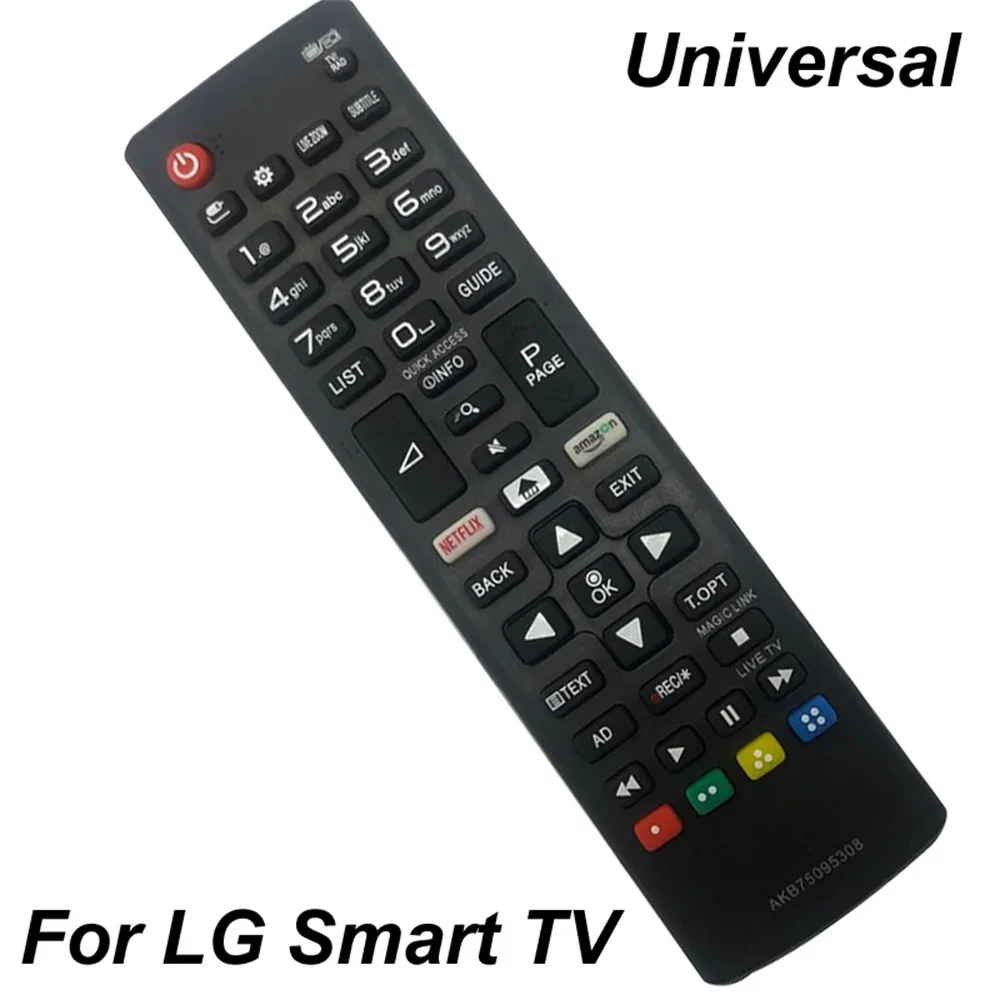 Controle Remoto Universal de Substituição AKB75095308 para TV Smart LG LCD OLED UHD HDTV com Botões Netflix e Prime Video