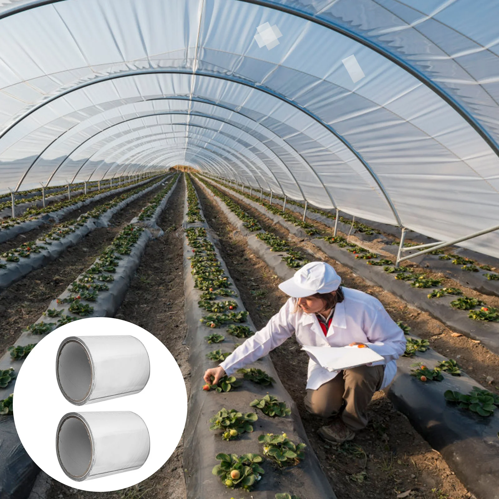 

1 Roll Self-Adhesive Greenhouse Film Repair Tape Waterproof Plastic Agricultural Repair For Tents Storm Windows Cracks Awnings