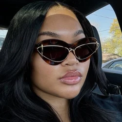 Fashion Cat Eye Luxury Sunglasses for Women 2024 New Brand Designer Trendy Women's Sunglasses Sexy Glasses Shades for Lady Party