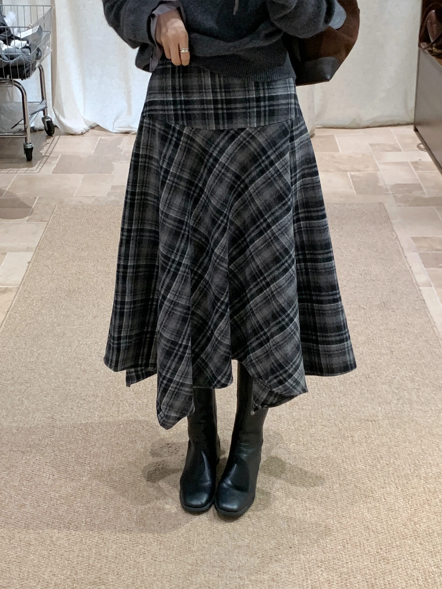 

Новая корейская асимметричная юбка BRIVIN с высокой талией, женская модная юбка-миди для похудения, весна-осень