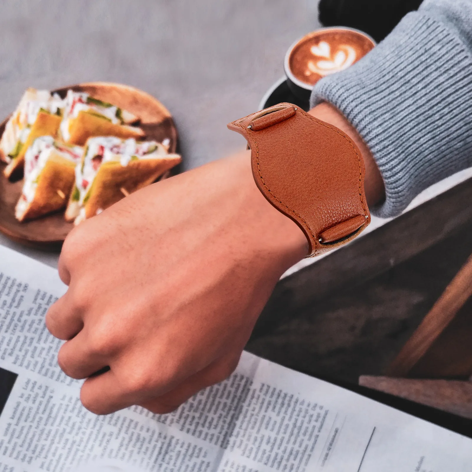 

Retro Watch Bands 22mm Brown Strap for Men Stainless Steel Buckle Classic Replacement Watchband Straps