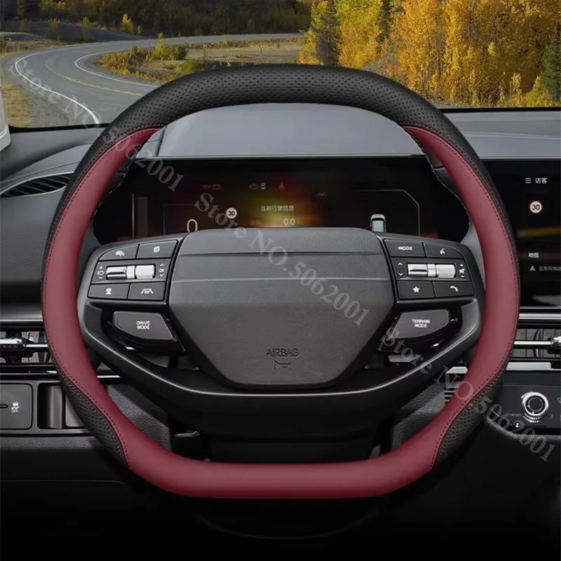 For KIA Sportage K4 2025 2026 Double D-shape Car Steering Wheel Cover Ultra Thin Leather Steering Protector Non-slip Accessories