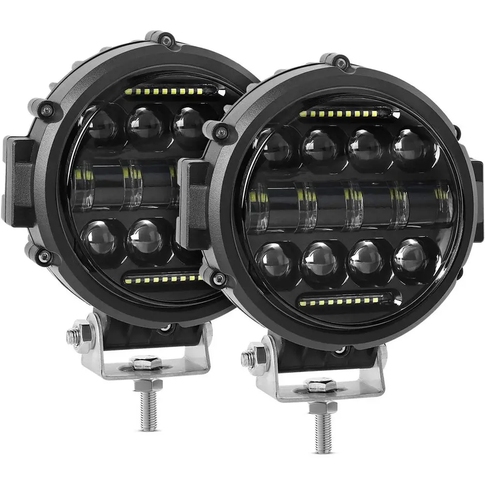 

60W Round LED Off-Road Lights, Work & Fog Lights, Daytime Running Lights for Jeep, Truck, SUV, ATV, UTV, and More