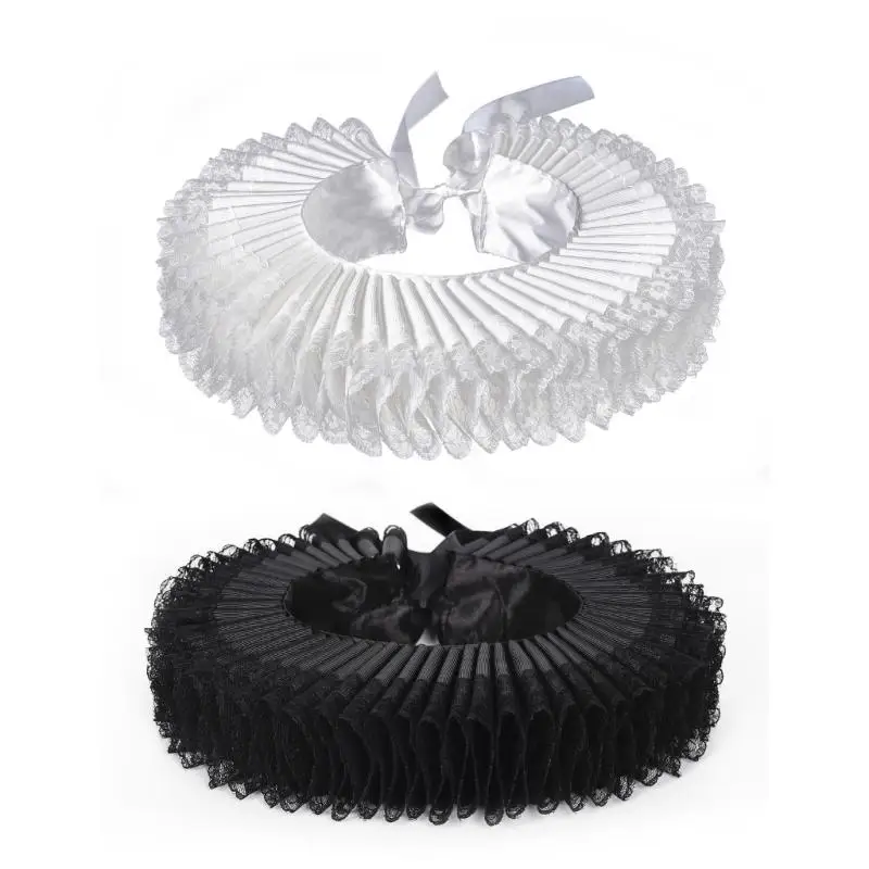 

652F елизаветинский стиль, накидка на шею, костюм на Хэллоуин, колониальный воротник с рюшами на шее для улучшения образа