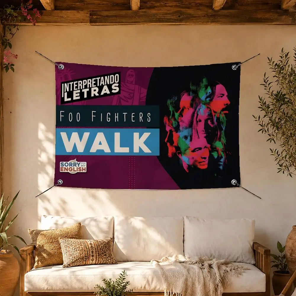 Rock Band Foo Fighters Flags Room Home Decor Wall‑Hanging Art Banner, Outdoor for Bedroom Party Background Decoration