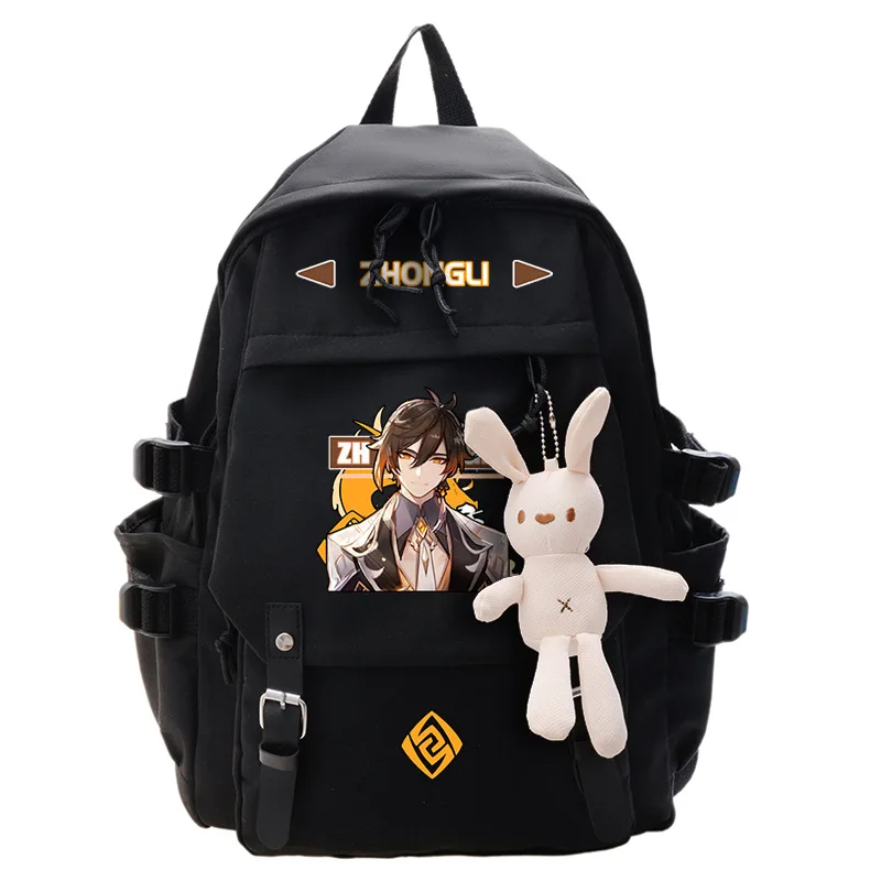 Genshin Impact Student School Bag Backpack Cosplay Klee Xiao Morax Kazuha Hu Tao Barbatos Cartoon Bookbag Laptop Travel Rucksack