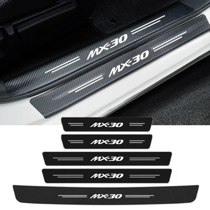 

Car Door Threshold Protective Stickers Rear Trunk Anti Scratch Decal for Mazda MX-30 MX30 Logo Auto Sill Bumper Strip Decoration