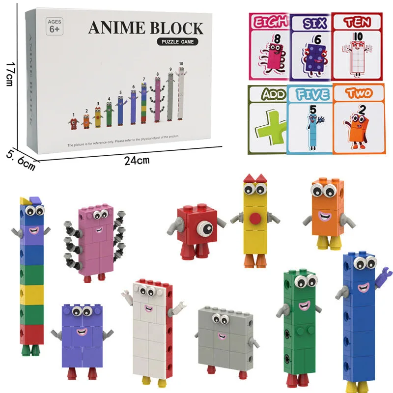 Heiße Zahlenblöcke 1-10 Komplettset Transformierbare Actionfiguren Lehrreiche Bausteine Mit Karten Puzzlespiel Modell Spielzeug Geschenke