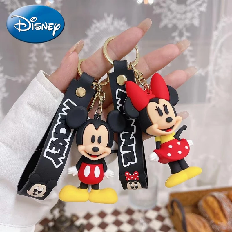 Disney Cartoon Mickey Mouse Keychain Mickey Minnie Car Keyring Student Bag Pendant Toys for Couples Children Gift