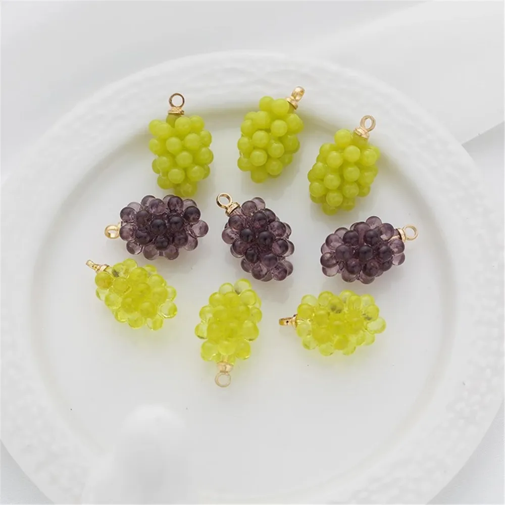 Fruit Series Resin Grape Pendant, DIY Earrings and Bracelet, Necklace Material, Cute Jewelry Accessories