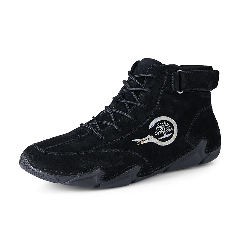 Brand New Autumn Men's Shoes Anti Slip Wear-resistant Low Top Casual Motorcycle Boots Fashionable High Top Workwear Footwear