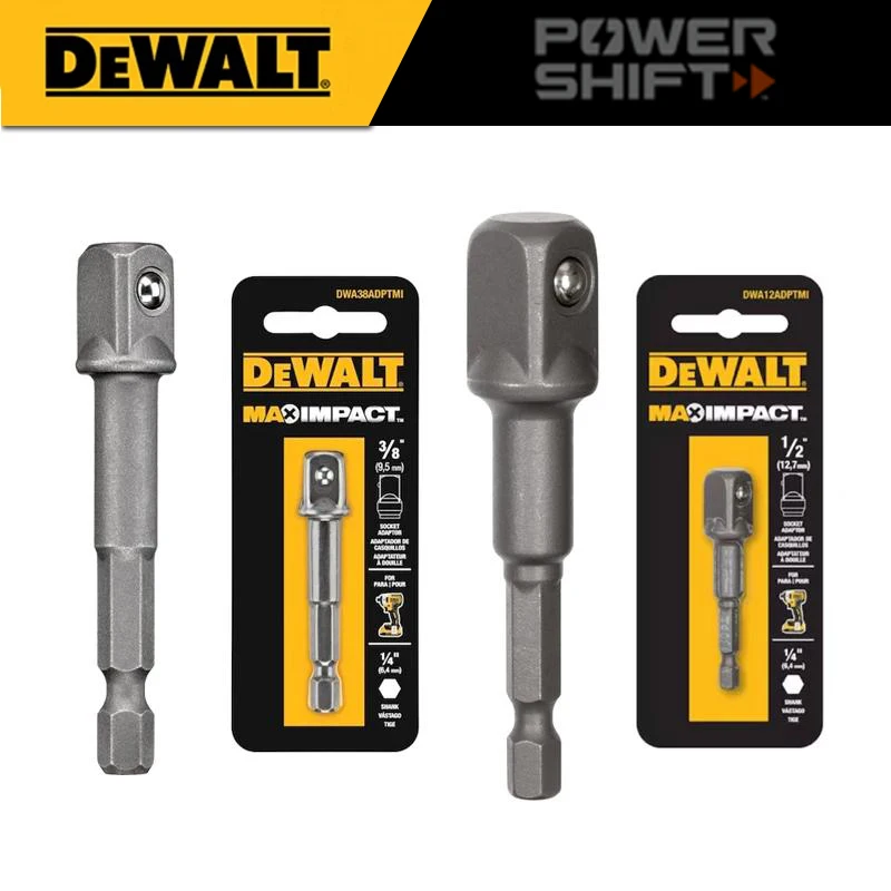 DEWALT Max Impac 1/4“ TO 1/2” 3/8” Square Impact Drill Driver Adapter Power Tool Attachment DWA12ADPTMI DWA38ADPTMI