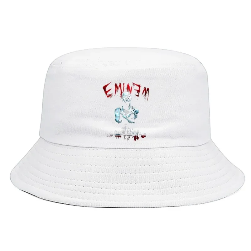 Fashion Vintage Streetwear Eminem Bucket Hat Summer Woman Foldable Bucket Hat Man Unisex Outdoor Sunscreen Fishing Hunting Cap