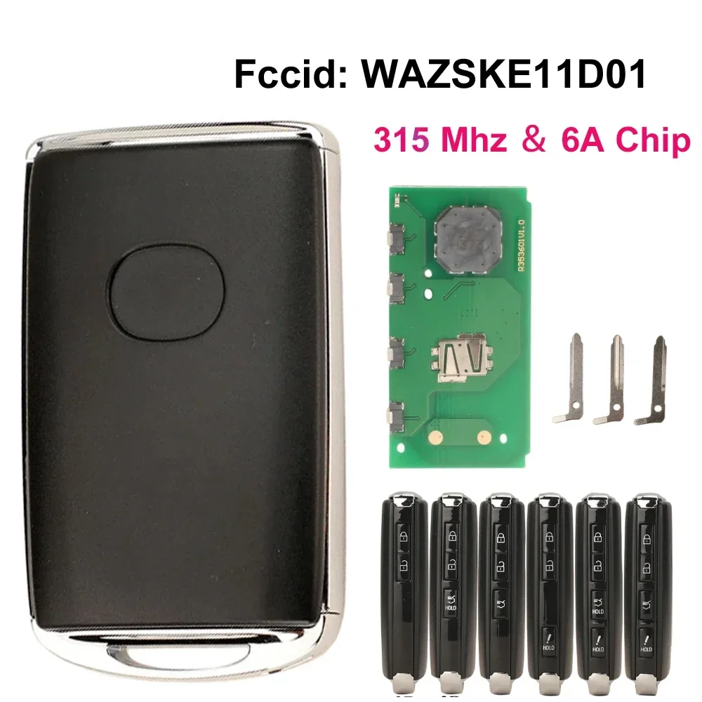 WAZSKE11D01+6A Chip+315 Mhz Samochodowy inteligentny pilot zdalnego sterowania do Mazda 3 6 MX-5 MIATA CX-9 CX-3 CX-5 CX-30 Axela CX-4 CX-8 CX9