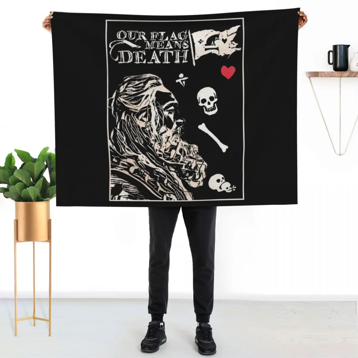 

Our Flag Means Death, ofmd, stede bonnet, blackbeard, pirate Throw Blanket Warm Cozy Throw Blanket for Living Room Couch