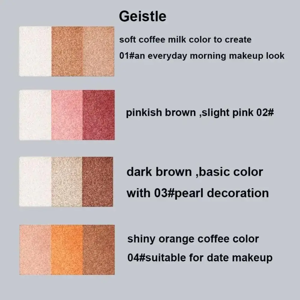 Multipurpose Highlighter 3 Colors Cream Eye-shadow Eye Shimmer Glitter Eye-Shadow Stick Long-Lasting Eye Makeup Tools Girl