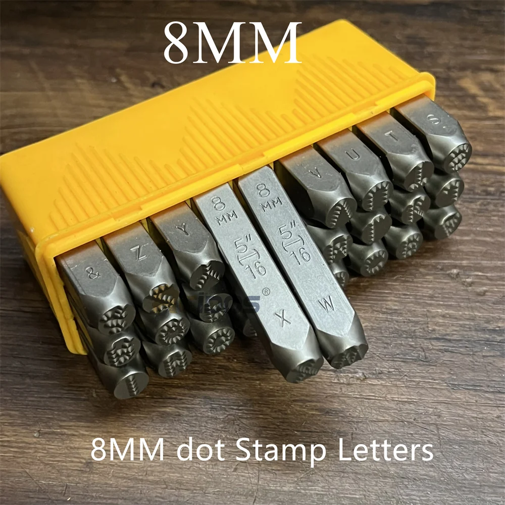 German Style Letters 8MM Dot stamps,RCIDOS Steel word punch stamp/matrix stamp letters, A-Z & 27pcs /box