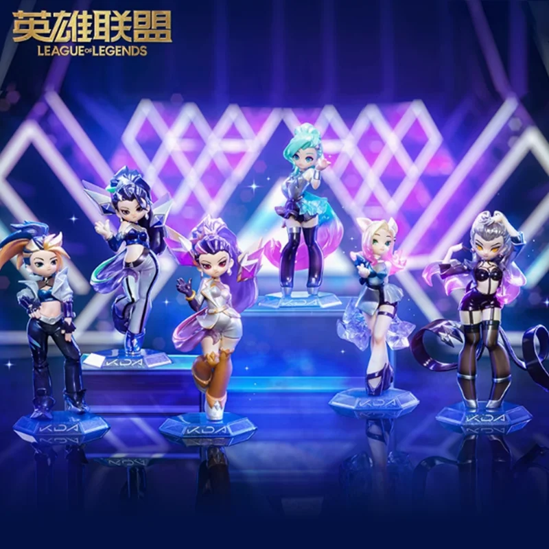 В наличии LoL Game Blind Box Toy K/Da All Out Girl Group Series Коллекция Модель Фигурка Игра Настольный Декор Рождественские Подарки Игрушка