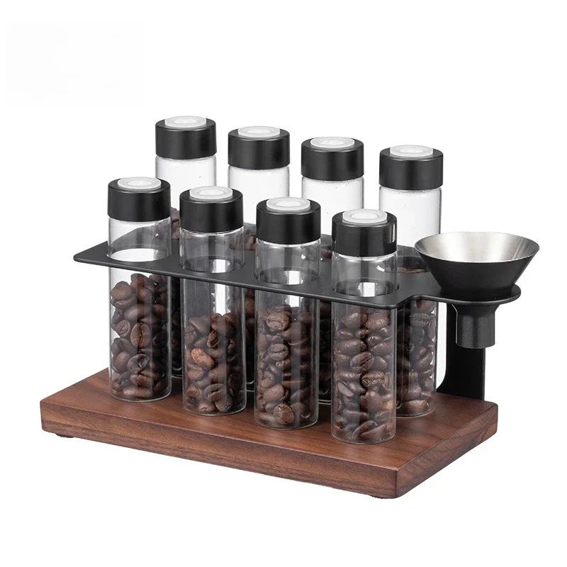 

North American walnut solid wood base, portable sealed coffee bean can, one-way exhaust