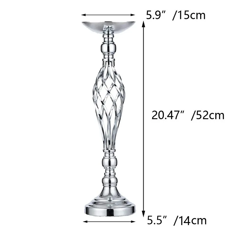 10-Piece Metal Flower Arrangement Stand, 20 Inch Tall Gold Candelabra Vase for Wedding Centerpieces
