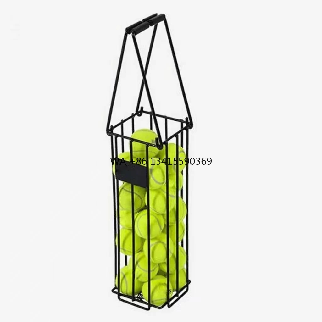 

Customized Metal Black Portable Pickleball & Tennis Ball Collector, Picker Hopper Container for Picking