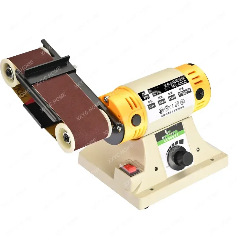 

220v New DIY Mini Belt Machine, Multi-Function Desktop Woodworking Metal Grinding Machine, Mini Electric Belt Machine