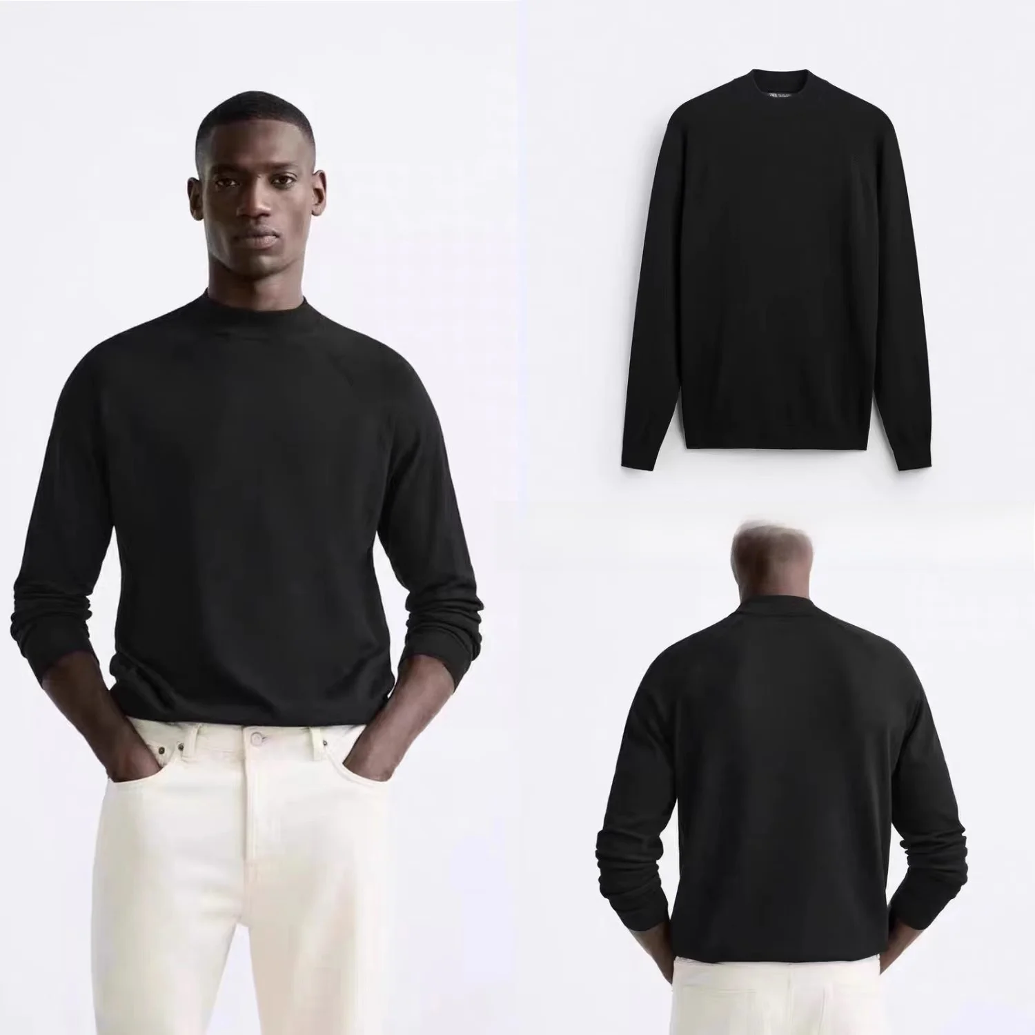 

Свободный длинный вязаный свитер с высоким воротником, повседневный мужской, осенне-зимний, новинка 2024, базовая модель, молодежный Vitali Sl...