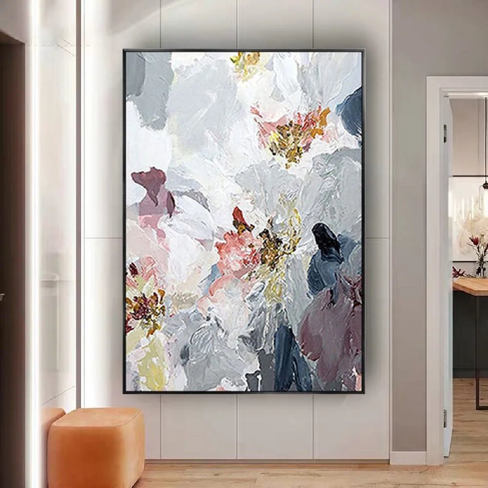 Fashion Canvas Pictures Wall Art 100% Handmade Abstract Oil Paintings Petal Texture Mural Decor Home Indoor Pieces Living Room