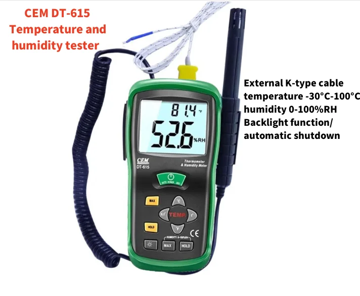 

DT-615 handheld split portable electronic digital display high precision temperature and humidity tester dew point wet bulb, t