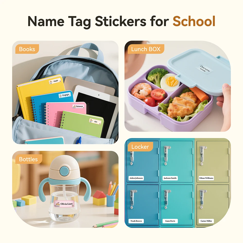 Niimbot Auto-Adesivo Papel Etiqueta Térmica, Etiqueta Colorida para a Escola e Home Office, Student Name Tags, D110 D11 D101 H1S