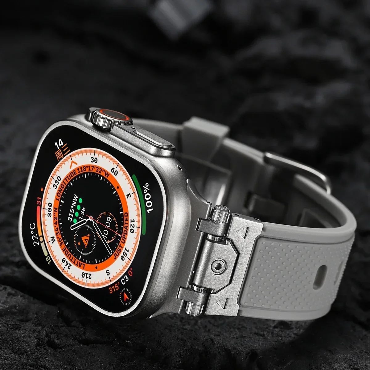 

Ремешок спортивный из ТПУ для Apple Watch 10 42/46 мм Ultra 2 49 мм 44 мм 42 мм, силиконовый титановый браслет для IWatch 10 9 8 7 6 4, браслет