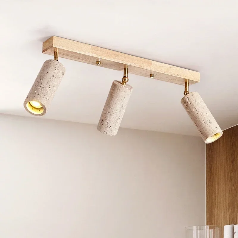 Japanese Style Creative Natural Yellow Cave Stone LED Ceiling Light Living Room Clothing Store Spotlight Decoration Lighting