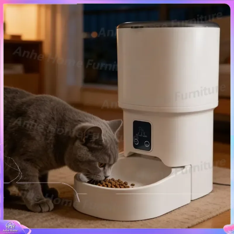 Smart WiFi Pet Feeder Automatic Cat Dog Food Dispenser with App Control Camera Voice Recorder Timed Portion Waterproof Modern