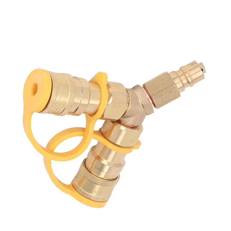 Y-type connector hexagonal tee quick gas connector 3/8Y-type connector quick