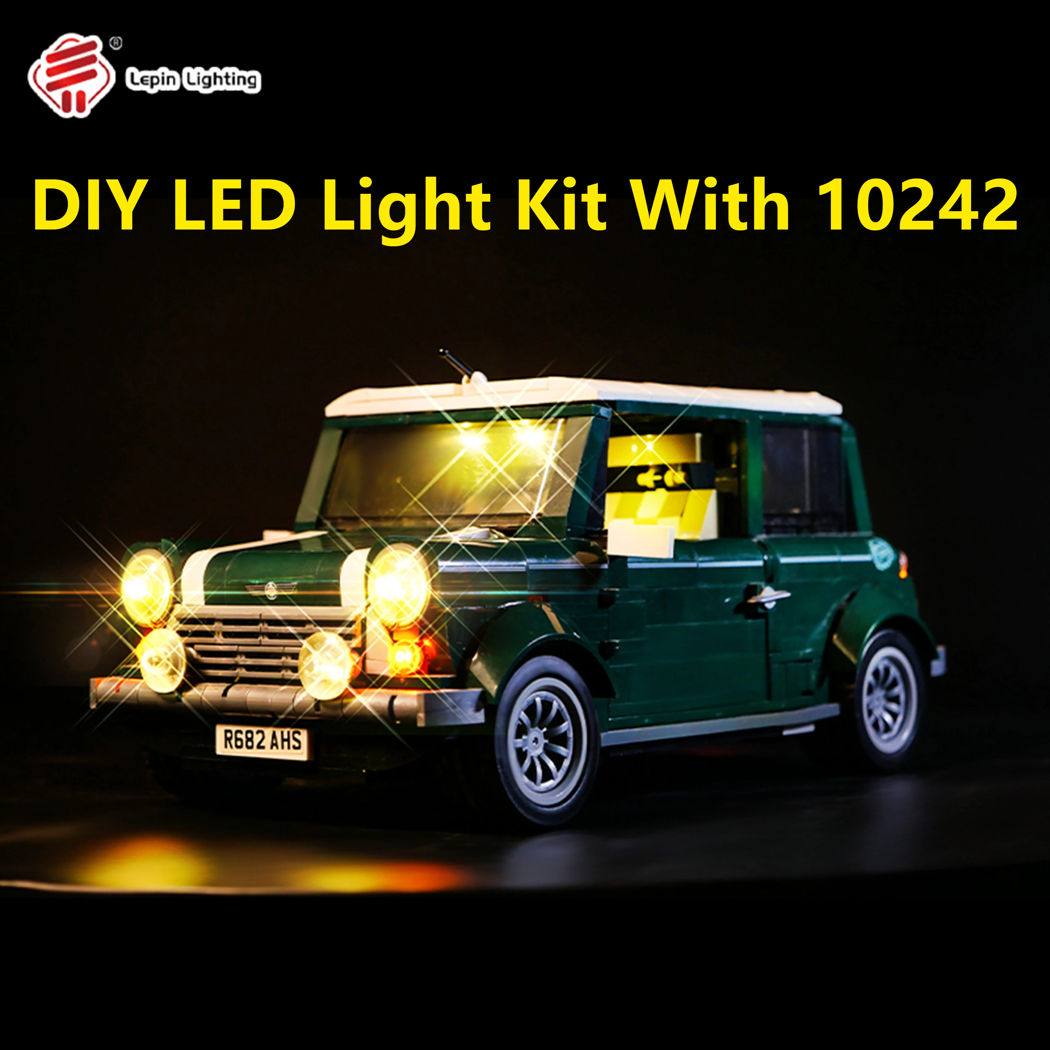 10242 미니 쿠퍼 빌딩 블록 모델 클래식 자동차 원격 조명 팬 및 디스플레이 용 액세서리와 호환되는 LED 조명 키트