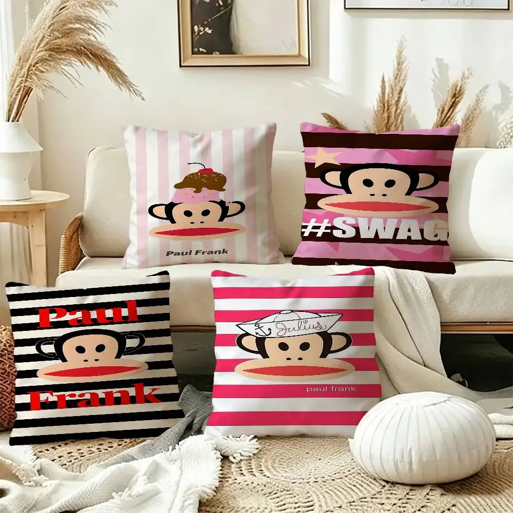 P-Paul Frank  Personalized Pillow Dust Cover Bedroom Kids Party Decoration Pillowcase Birthday Children Gift