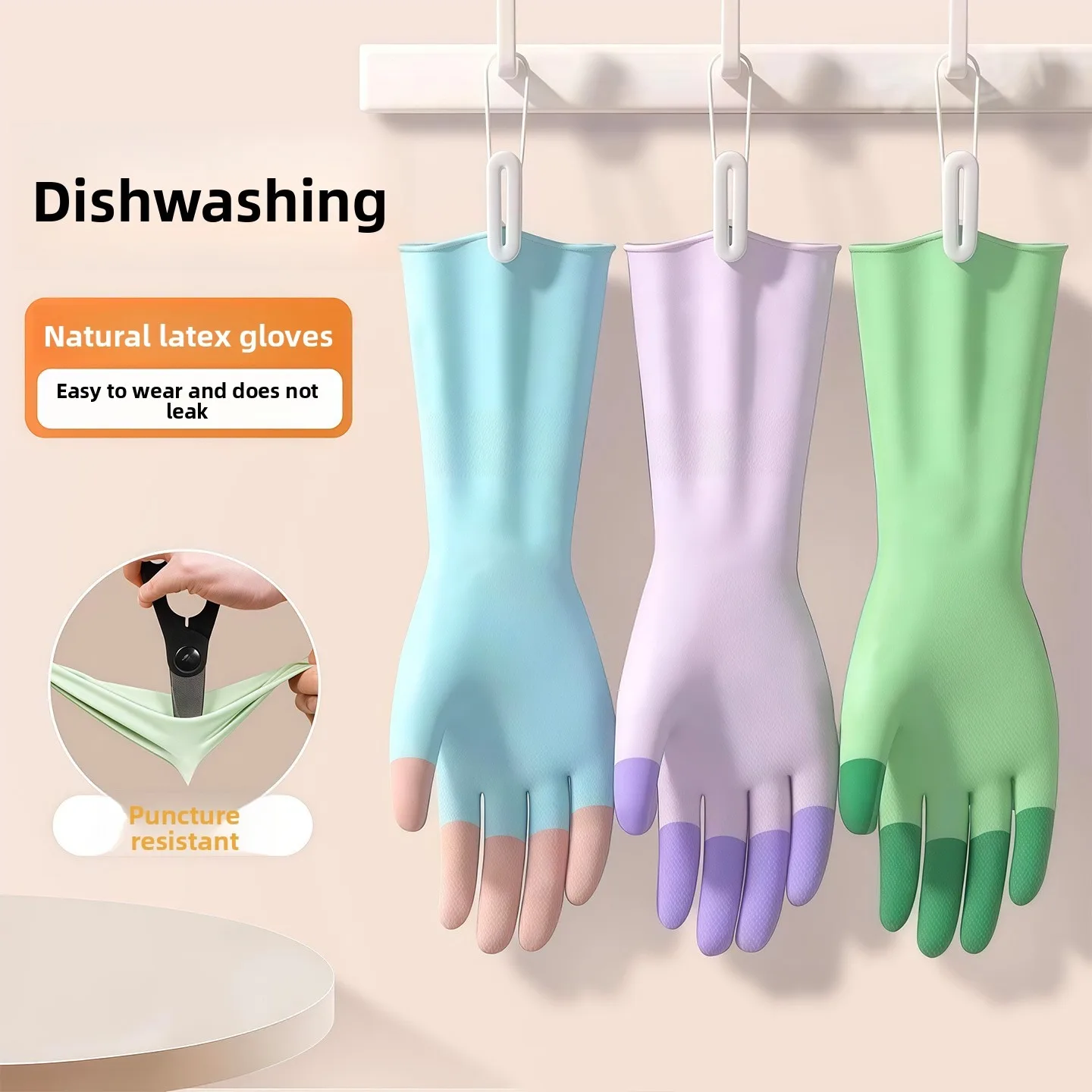 Geschirrspülhandschuhe für Damen, verdickt, für Küche und Hausarbeit, Gummi, wasserdicht, ölbeständig, langlebig, aus Latex, spezielle Handschuhe für die Wäsche