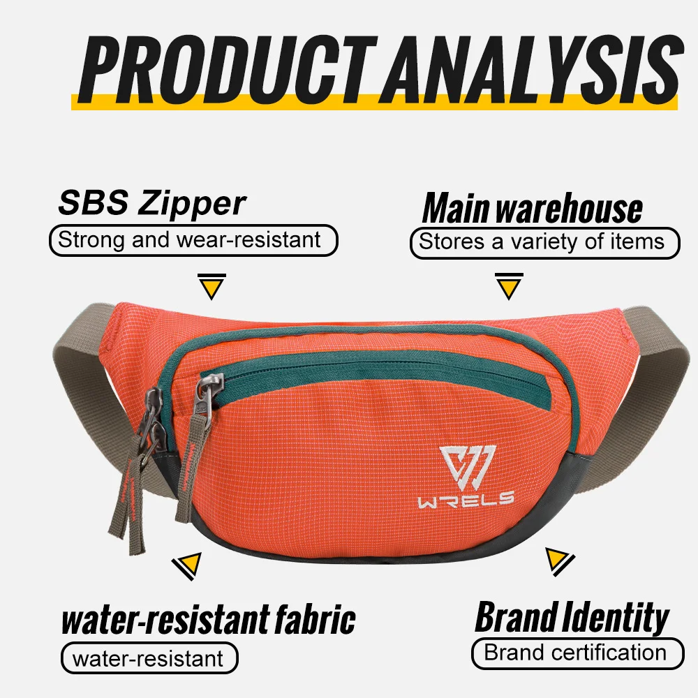 WRELS Fanny Pack Waist Bag Small Waistpack for Jogging Hiking  Adjustable Fannypack Waistpack with Multi-Pockets Sports Beltbag